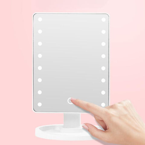 Espelho Para Maquiagem De Mesa 22 Leds Touch Screen Camarim Penteadeira Portátil Estética