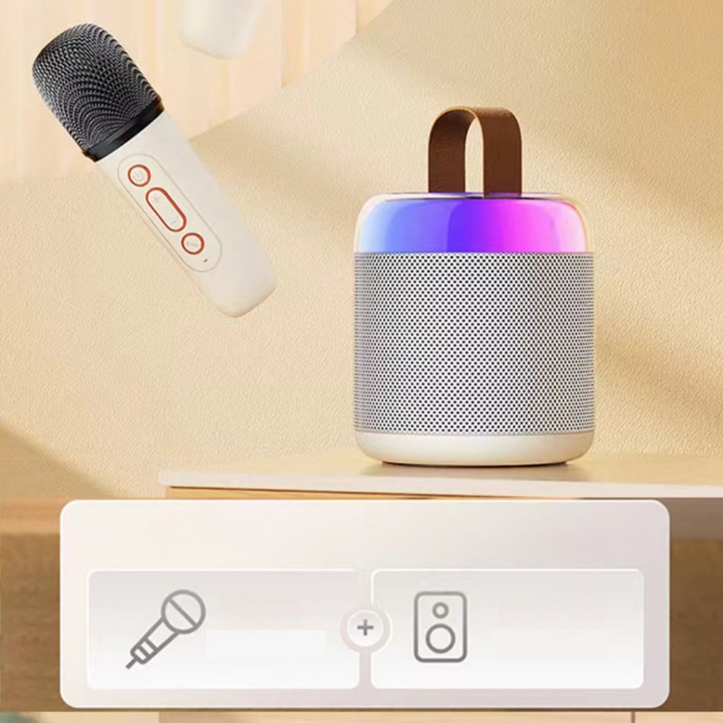 Mini Karaokê Bluetooth Sem fio Mini Caixa Portátil Estéreo 3D