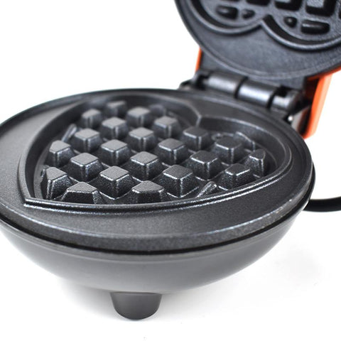 Máquina Fazer Waffle Mini Grill Antiaderente Formato Romântico Coração