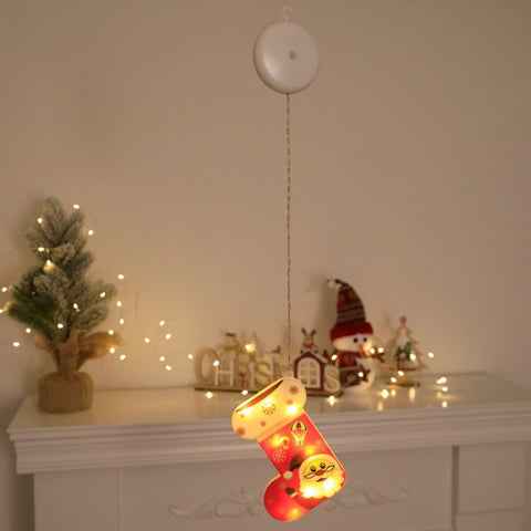 Cordão de lâmpadas Led Meias e Estrela Para Decoração de Natal Decoração Festas Bivolt