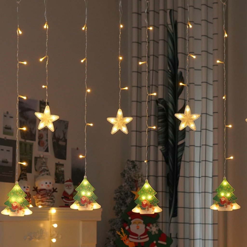 Luzes de natal 8 modo LED luzes da corda de fadas decoração de ano novo guirlanda cortina