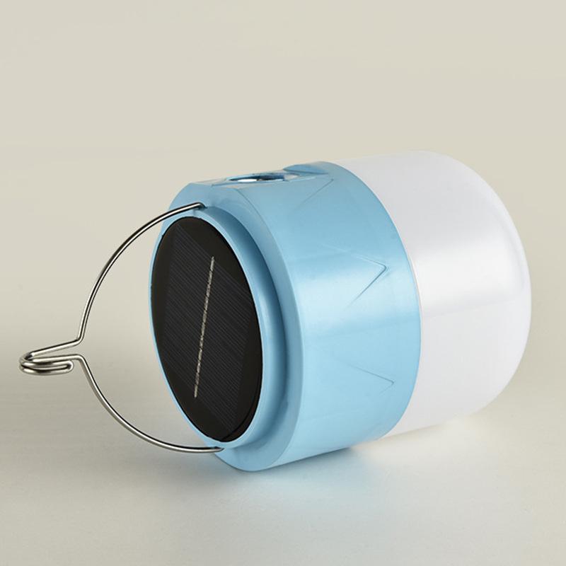 Lanterna Com Gancho e Placa Solar Com Entrada USB Luminária Lâmpada Carregamento Solar e Elétrica