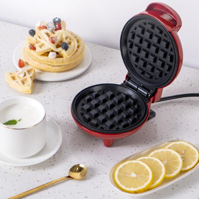 Máquina Para Fazer Waffle Pequena Portátil 110v 550w Mini Lanche Elétrico