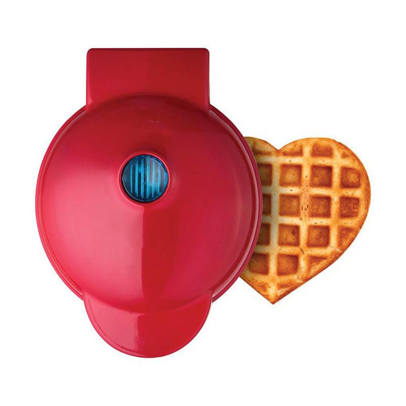 Máquina Fazer Waffle Mini Grill Antiaderente Formato Romântico Coração