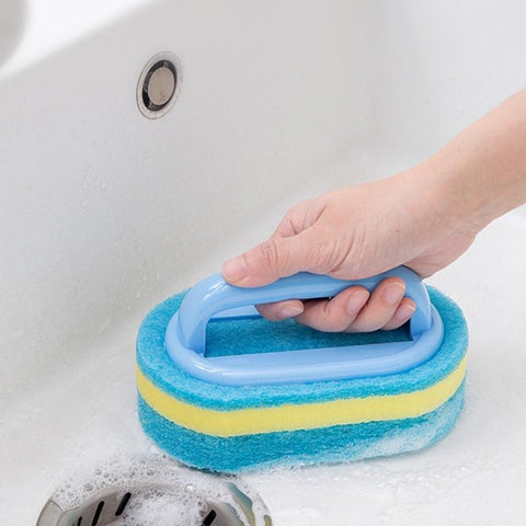 Escova De Limpeza Com Alça Do Banheiro Cozinha Vidro Esponja Parede Doméstica Remoção De Manchas
