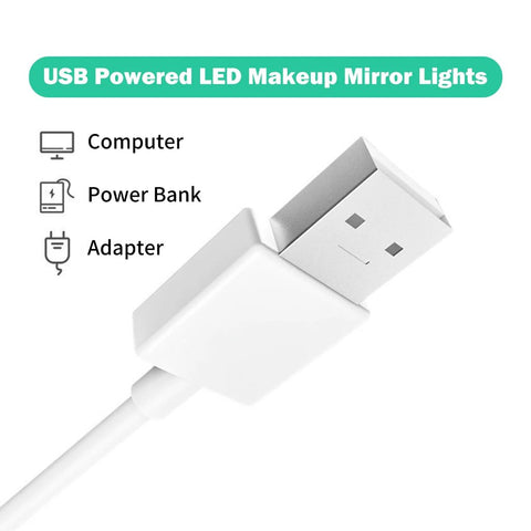 Luz Led Para Espelho De Maquiagem com cabo USB Para Decoração