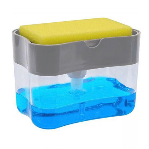 Dispenser Detergente E Porta Esponja 2 em 1 Esponja Limpeza Cozinha Casa Louça Dosador