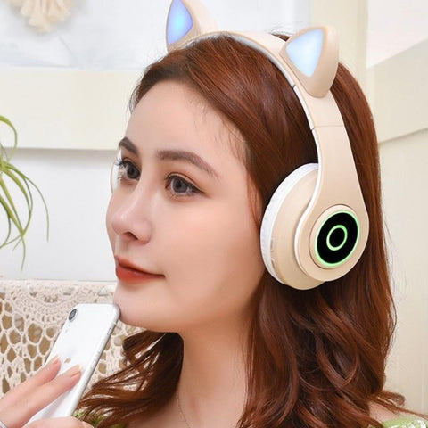 Fone de Gatinho cat ear orelhas de gato Wireless Catear Headphones Taisiho