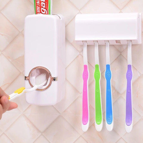 Dispenser de Creme Dental Pasta de Dente com Porta Escovas