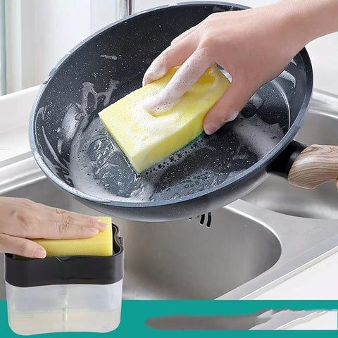 Dispenser Detergente E Porta Esponja 2 em 1 Esponja Limpeza Cozinha Casa Louça Dosador