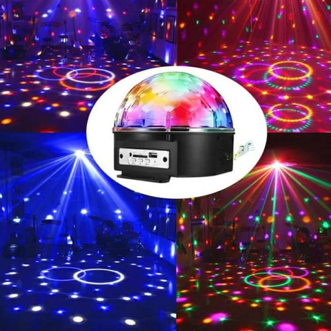Globo De Luz Led Giratório para Festa e Balada Com caixa de som /Mp3 /USB/Bluetooth