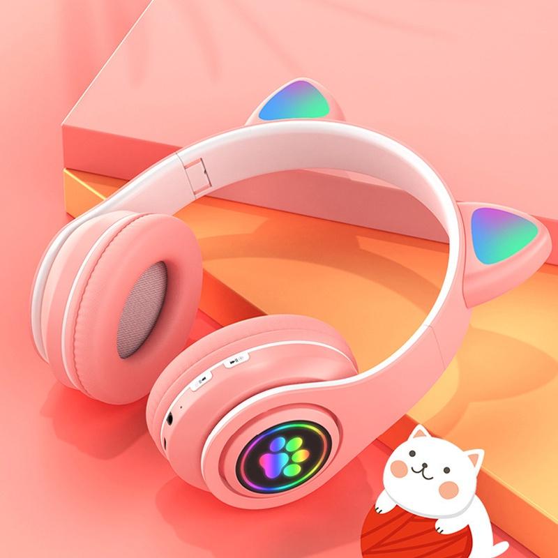 Fone De Ouvido Orelha De Gato Headphone Ear Cat Led Bluetooth Colorido  Lt9003 Luuk Young - LUUK YOUNG Comércio Eletrônico