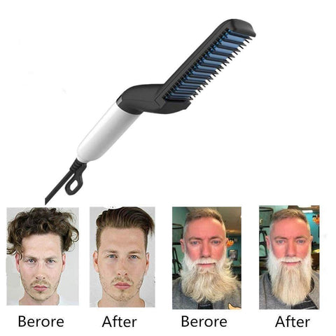 Chapinha modelador Pente Portatil para cabelo e barba masculino Pente Eletrico Escova Alisadora