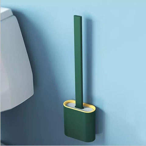 Escova Sanitária Lavatina Quadrada Silicone Limpar Vaso Privada Com Adesivo Para Parede Banheiro